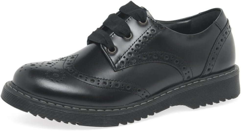 Start-rite Impulsive II Girls Black Leather Lace Up School Shoes