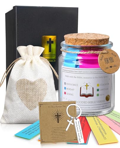 Bible Verse Jar for Prayer - Christian Gifts for Women, Mom, Men, Scripture Faith Hope Jar, Birthday, Easter, Baptisms,Baptisms,Her Graduation Gift,Inspirational Bible Accessories
