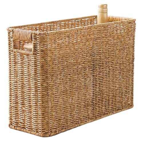 Panier de rangement en osier tressé rectangulaire, grand porte-revues