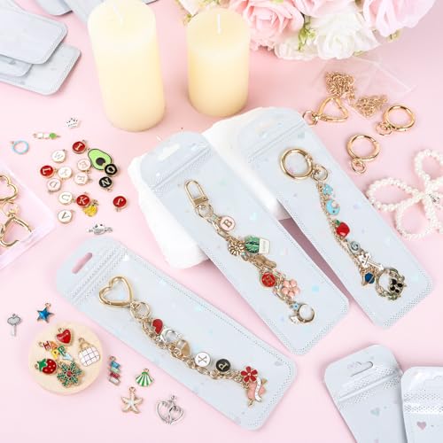 Image of Himake 389Pcs Charms Lip Gloss Keychain Making Kit, DIY Bag Charm Kit with Gift Bag, Key Chain Making Supplies Including Charms, Clips, Chains, Plier & Tools