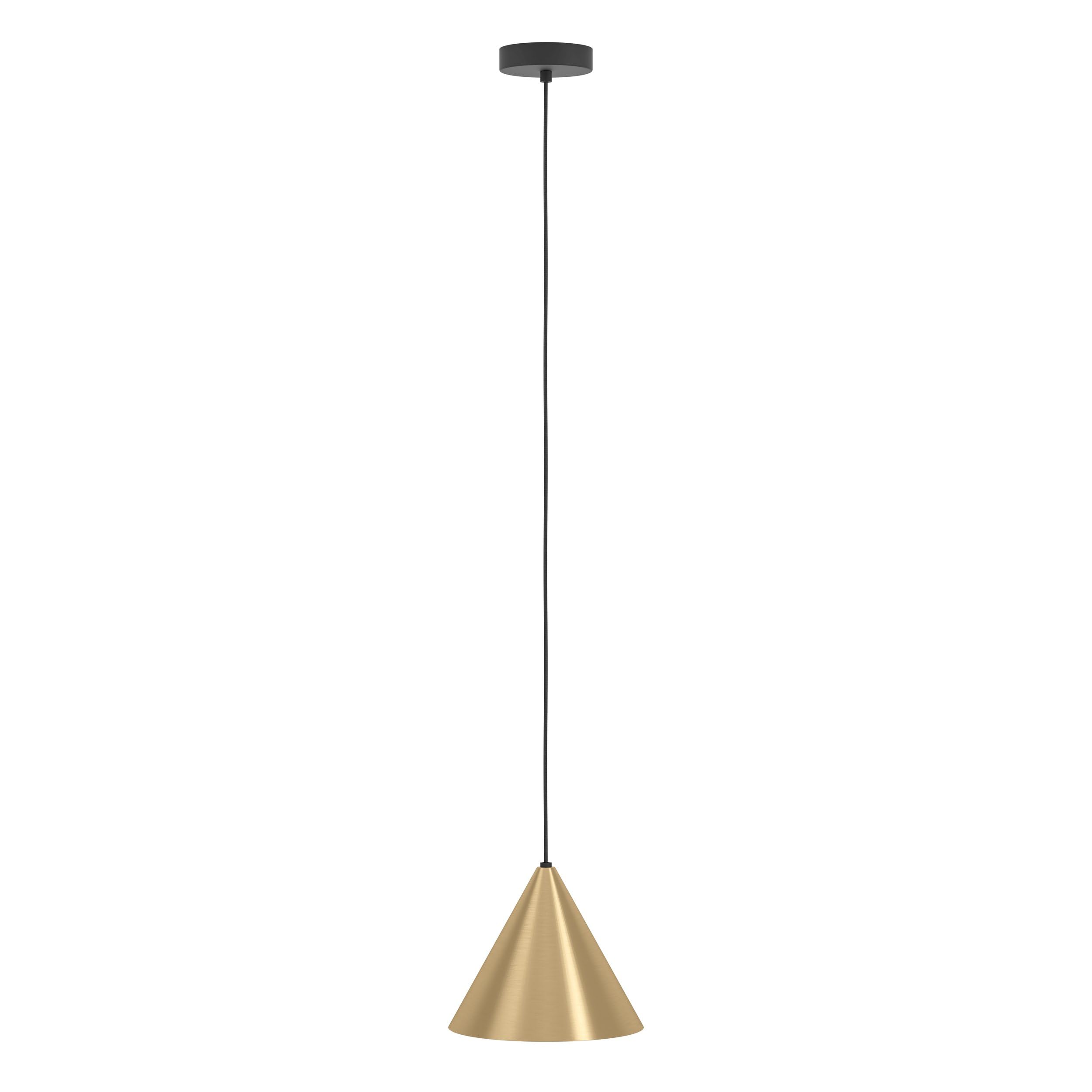 Eglo lampada a sospensione Narices, a luce singola, minimalista, in metallo | in ottone spazzolato, illuminazione per soggiorno e tavola, presa E27