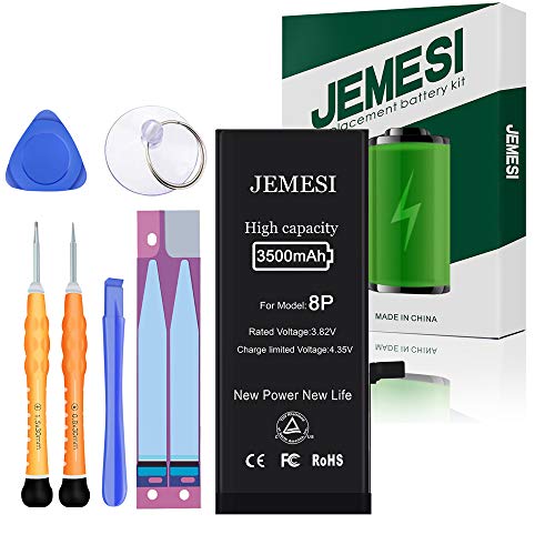 JEMESI Akku für iPhone 8 Plus, Neue 3500mAh Batterie mit Ultrahoher Kapazität, mit Professionellen Reparaturwerkzeugen und Installationshandbuch - 1 Jahr Garantie Cover