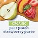 Gerber Stage 2 Baby Food, Organic Pear Peach Strawberry Puree Pouch, 2 Servings of Fruit, No Added Sweetener, No Artificial Colors or Flavors