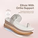 FAUSTO FST FKAWC-19016 WHITE-39 Women Toe Ring Crystal Strap Slip-On Ethnic Party Dress Sandals | Low Heel Wedge Slip On Ortho Slippers | Perfect for Wedding, Indian Festivals, Traditionals (6 UK) gallery image