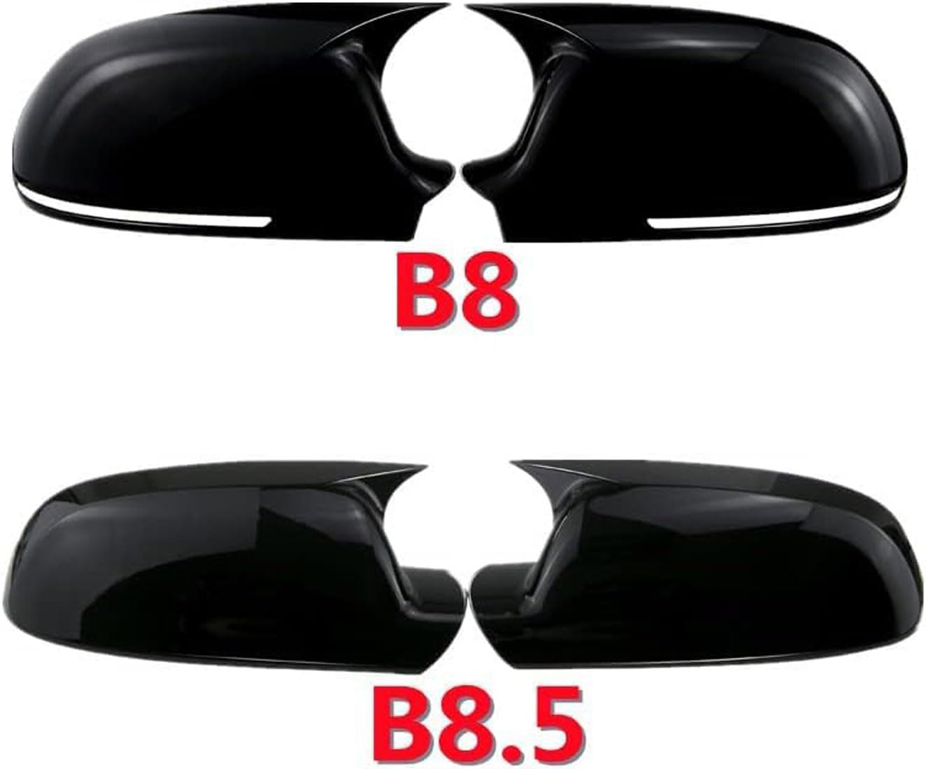 Coche Cubierta Espejo Retrovisor para Audi A3 8P A4 A5 B8 B8.5 Q3 A6 C6 4F S6, Tapa de Espejos Retrovisores Izquierdo Derecho Reemplazo Accesorios,A/Glossy Black-b8