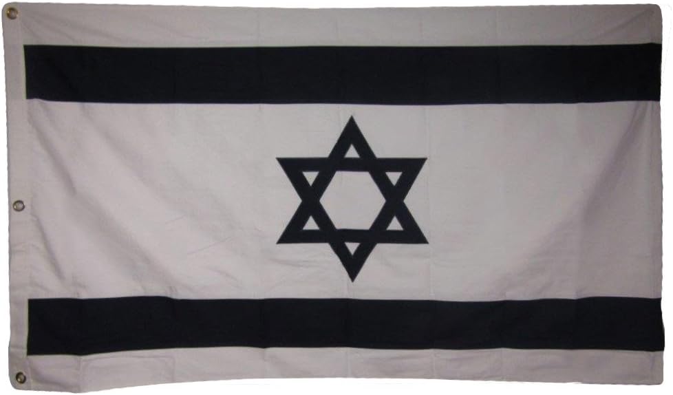 AES 3X5 Embroidered Sewn Israel Israeli Star 100% Cotton 3'x5' Flag Grommets Fade Resistant Double Stitched Premium Penant House Banner Grommets