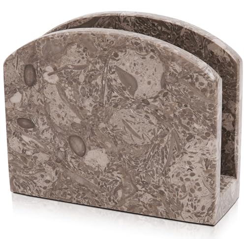 Image of Radicaln Marble Napkin Holder 5.5" Inch Oceanic Handmade Dining Table Napkins Holder - Simple Modern Home & Kitchen Paper Towel Holder Countertop - Used as Home Décor & Bar Napkins