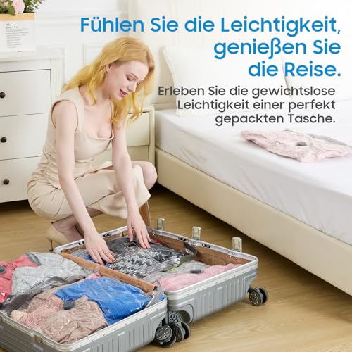 Vakuumbeutel für Kleidung mit Kabelloser Vakuumpumpe,Ideal für Reisegepäck sowie zur platzsparenden Alltagsaufbewahrung (5x 40x50cm… – Ansicht 4