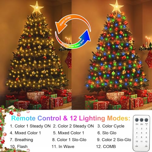 Image of Dual Color Christmas Fairy Lights Battery Powered (Warm White & Multicolor)