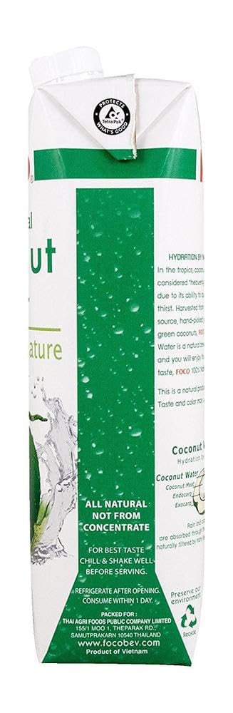 Foco Agua De Coco Foco, Bebida Exótica De Moda, Refrescante Que Calma La Sed, Bebida Deportiva, Baja En Calorías, 100 % Vegana 1010 g