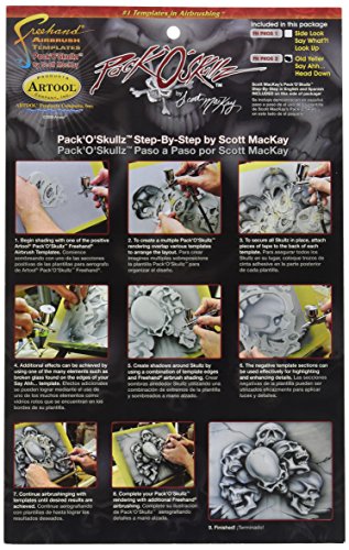 Aérographe Skullz 2 pochoirs pour éviter les bavures de peinture
