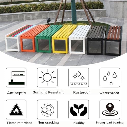 Banco de metal naranja para exterior de 2 plazas para jardin 6