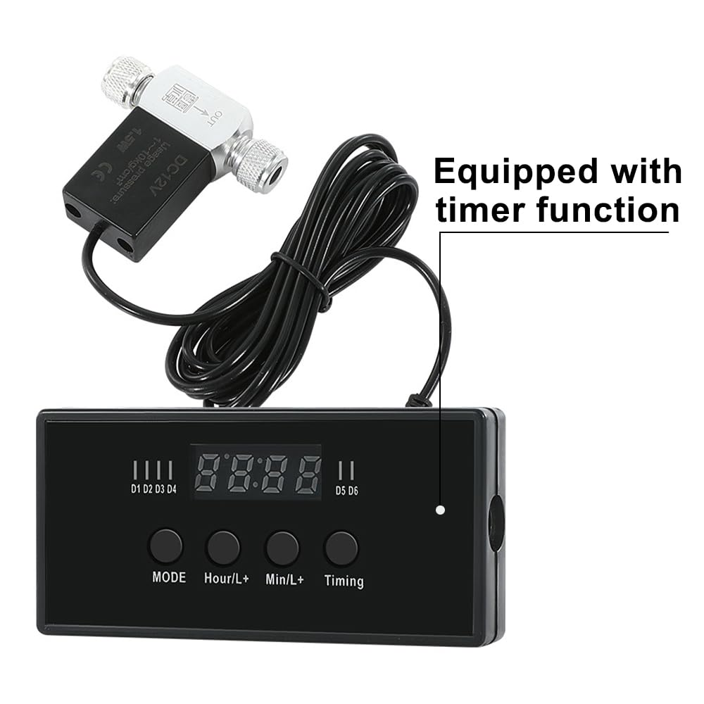 DONGKER Électrovanne de CO2 pour Aquarium,Régulateur de Système de CO2 Simple/Double DC 12 V avec Contrôleur de Synchronisation pour Aquarium,Réservoir de Poissons,Plante d'eau,Culture d'herbe