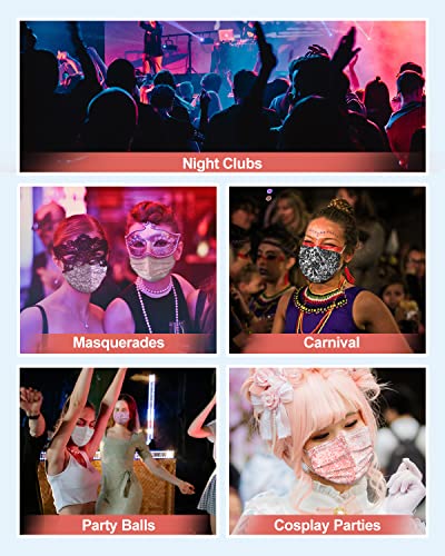 Microbeats Disposable Face Mask Individually Wrapped, 3 Layers Protection Decorative Masks With Fashion Lace Design Breathable Masks For Women 50 Pack #TOP5