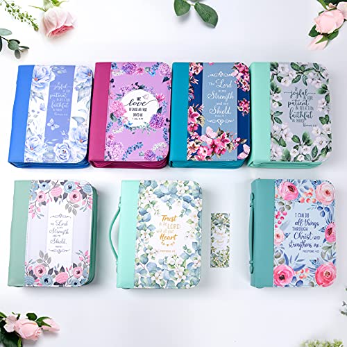 Bible Cover Case For Women With A Matched Bookmark Floral Pu Leather Bible Cover Bag With Pockets And Zipper For Standard And Large Size Study Bible 10.8"X7.8"X2" #TOP5