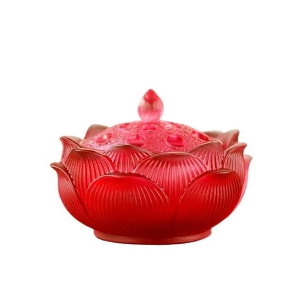 Portarcono de incienso decorativo, quemador de incienso esmaltado para conos y espirales, ideal para oficina, yoga y casa, meditación decorativa Zen Home Decor Regalo(Red)