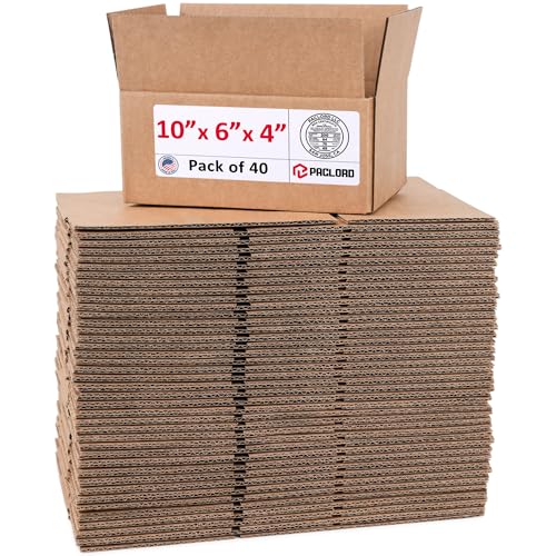 Image of Small Cardboard Boxes 10 inchL x 6 inchW x 4 inchH (Pack of 40) - USA-Made Packing Boxes for Moving, Shipping, or Storage - USPS, UPS, FedEx Approved - Professional Packing Supplies for Moving | USA-Made Packing Boxes for Moving, Shipping, or Storage - USPS, UPS, FedEx Approved - Professional Packing Supplies