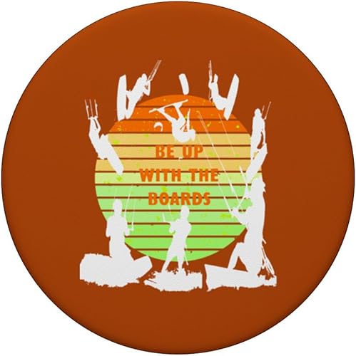 Miniatura 3 de Kitesurfers Be Up With The Boards Retro Style 10 PopSockets Standard PopGrip