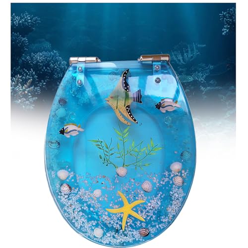 Cuvette toilette avec abattant de WC Ocean 3D frein de chute - 2