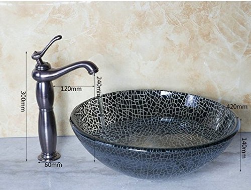 Lavabo en verre trempé anticalcaire et robinet laiton sans fuite Gowe