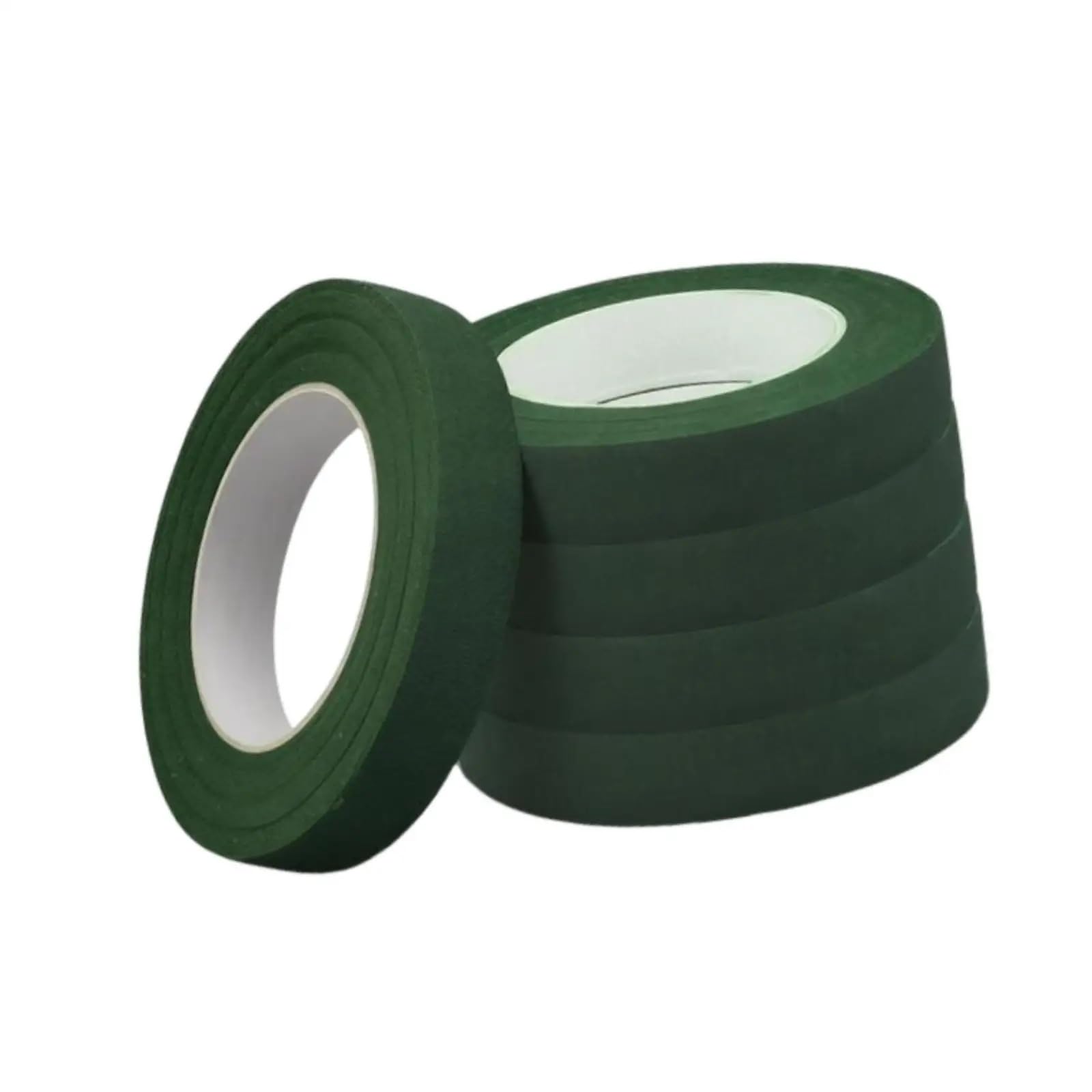 Juego De 5 Rollos Cinta Floral, Material Tela, Suministros for Envolver Arreglos DIY for Manualidades Ramo Boda Para Envolver Tallos de Ramo(Dark Green)