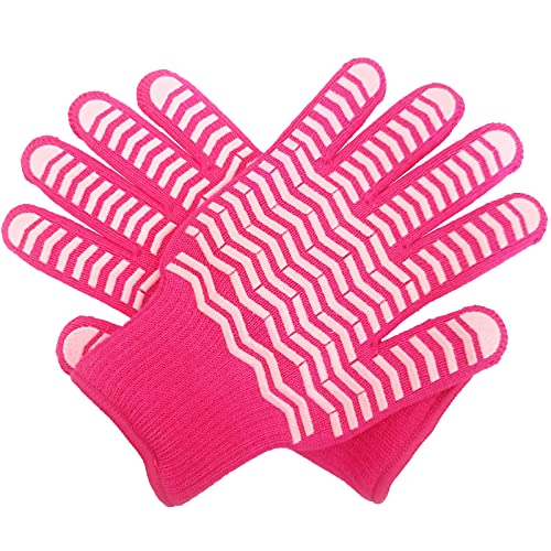 Turkey Fryer BBQ Gloves,Oven Gloves1472°F/ 800 °C Extreme Heat Resistant Gloves,Oven Mitts Heat Resistant Gloves With Finger,Silicone Non-Slip BBQ Grilling Gloves Oven Gloves With Fingers
