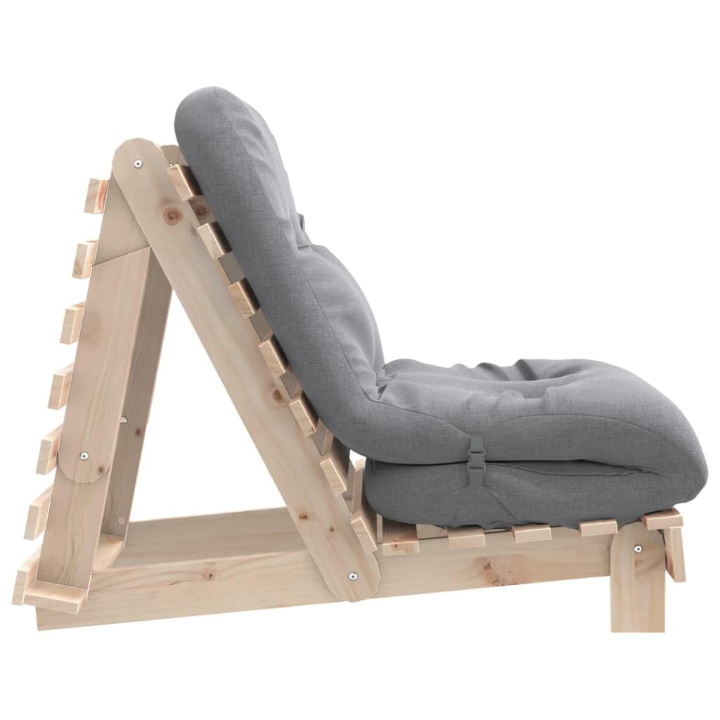 VidaXL Canapé-lit Futon Avec Matelas 70x206x11 cm en Bois Massif de Pin - Style Japonais
