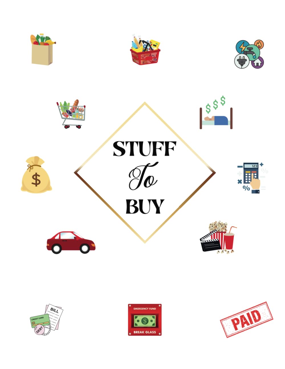 Adorable PlannerStuff to buy: A weekly planner to organize necessary purchases in order to save money and achieve financial goals effectively