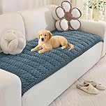Royhom Pet Sofa Cover Washable, Soft Thick Fuzzy Sofa Cover 2 3 4 Seater, Couch Protector for Dogs, Settee Covers Furniture Slipcovers (Blue, 70x150cm)