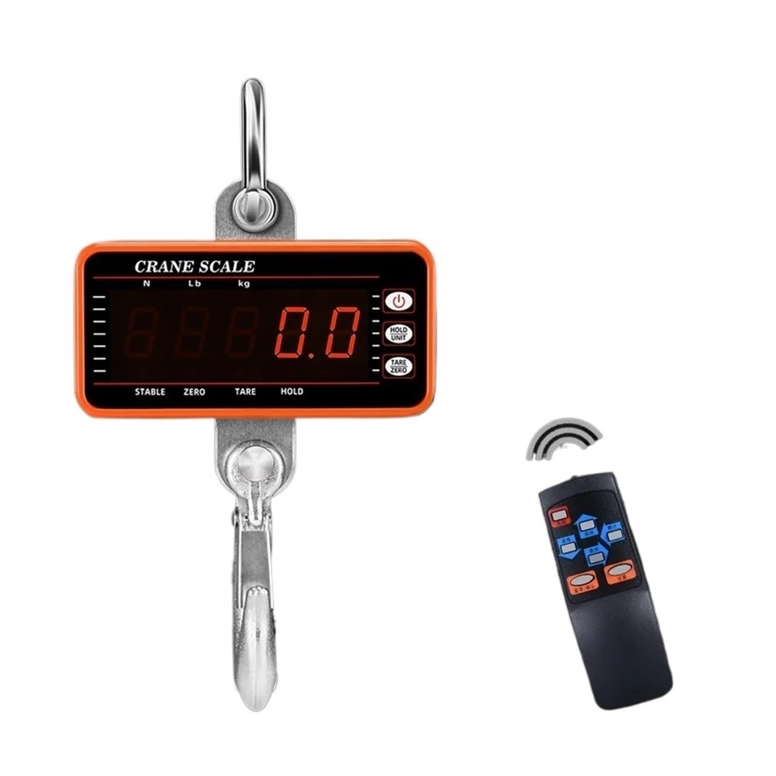 Escala colgante, 1000kg/500kg Báscula digital colgante para grúa | Incluye mando inalámbrico, pantalla digital legible y construcción resistente para almacenes, talleres y pesaje industrial.
