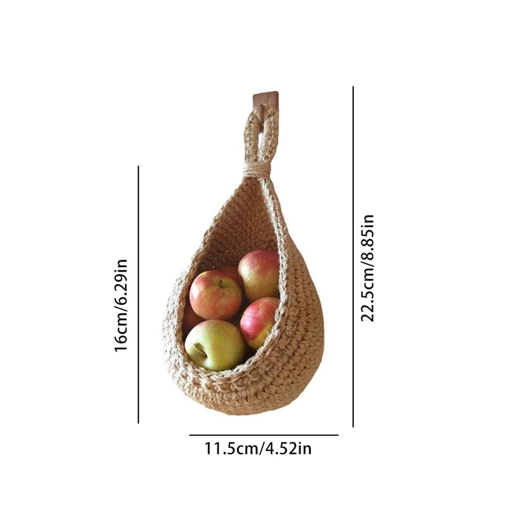 Wiszące ścienne Kosze z Owocami Warzywnymi, Kosz ścienny Boho do Przechowywania w Kuchni Produktów Warzywno-owocowych (#2)