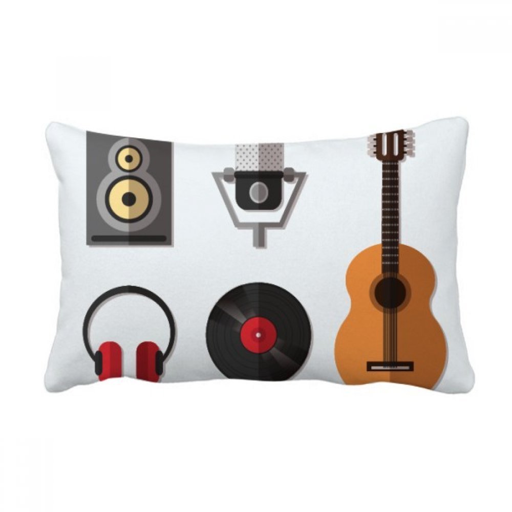 Coussin de guitare multicolor oreiller lombaire de salon et décoration musique 16x24