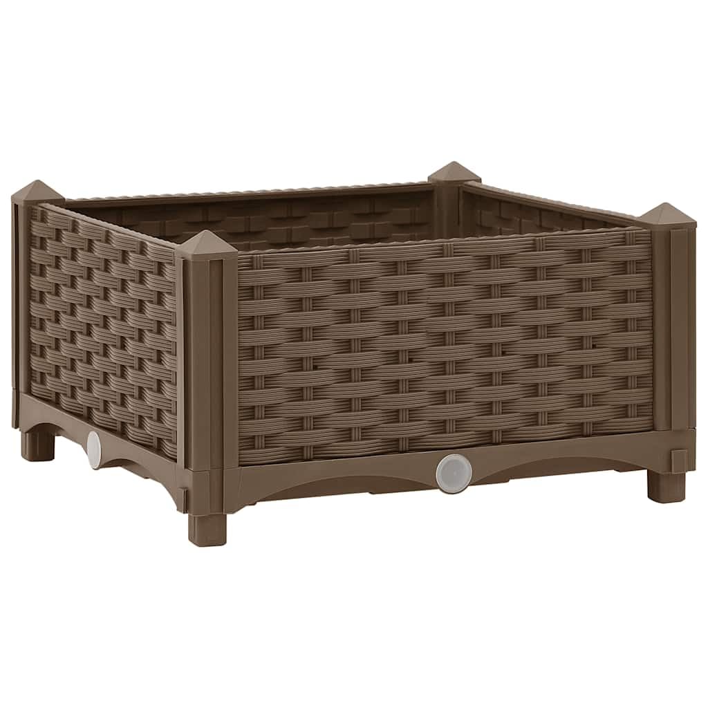 vidaXL Brown Raised Bed Planter - Polypropylene Material, Generous Size, Easy Assembly for Garden, Patio or Balcony.