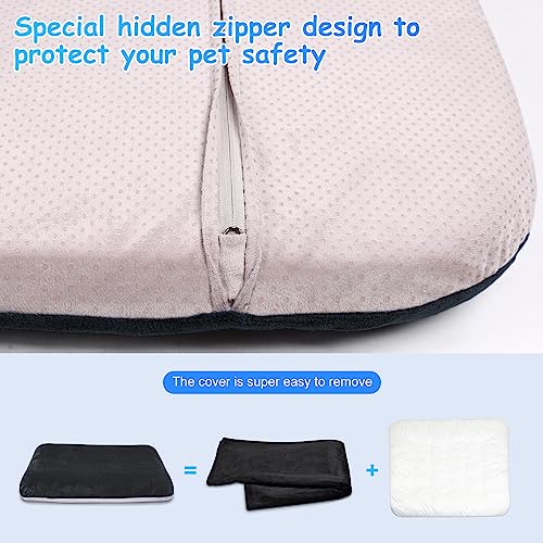 Image of Magic Dog Super Soft Large Dog Bed, 39 Inches Orthopedic Foam Pet Beds with Anti Slip Bottom, Dog Sleeping Mattress with Removable and Washable Cover, Dark Grey L,39'' X 33.5'' X 3.7''