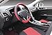 SEG Direct Car Steering Wheel Cover Universal Standard Size 14.5-15 inch, Black and Red Microfiber Leather