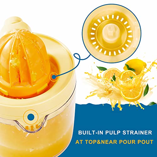 Manba 2-In-1 Hand Lemon Citrus Juicer Machines - Manual Lemon Lime Citrus Orange Juice Squeezer, Portable Slow Fruit Press Juicer Extractor With Ergonomic Hand Crank Design For Max And Effortless Extraction - Easy Cleanup And Bpa Free #TOP3