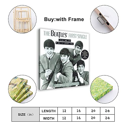 Poster sur toile The First Song by The Beatles – Décoration pour chambre à coucher – Paysage sportif – Cadre cadeau : 40… - Les Beatles, Paul McCartney, John Lennon, RIngo Starr, George Harrison Poster sur toile The First Song by The Beatles - Décoration pour chambre à coucher - Paysage sportif - Cadre cadeau : 40… – Image 3