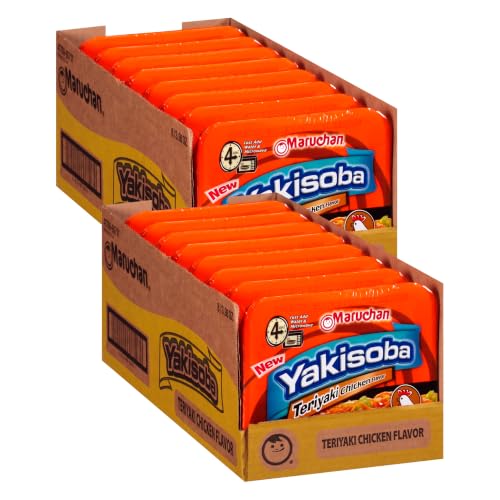 Maruchan Yakisoba Teriyaki Chicken, Japanese Instant Ramen Noodles, 3.98 Oz, 8 Count (Pack of 2)