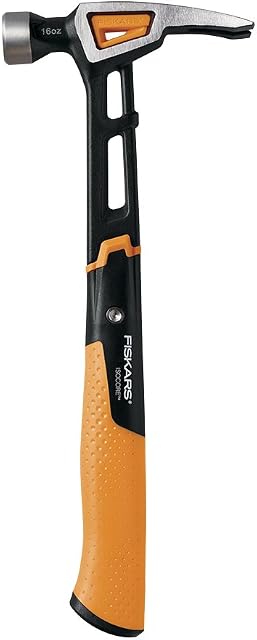 Fiskars 750200-1001 IsoCore 16 oz Rip Claw Finishing Hammer, 13.5 Inch, US import