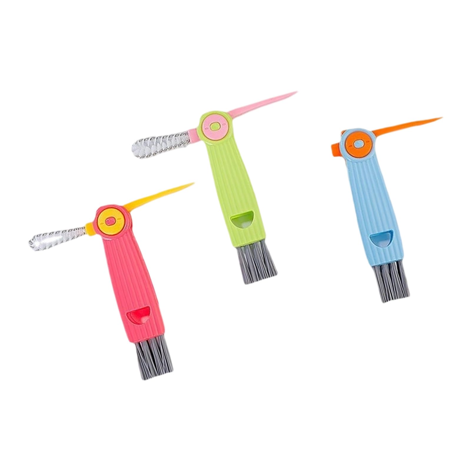 Jazuaiao 3 Piece Multifunctional Cleaning Brush Set with Nylon Bristles for Narrow Bottles Cup Lid and Containers Nylon Scrub Brush for Bottles