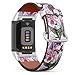 Compatible with Fitbit Charge 5 , Patterned Leather Replacement Band (Summer pattern with hummingbirds and palm leaves)