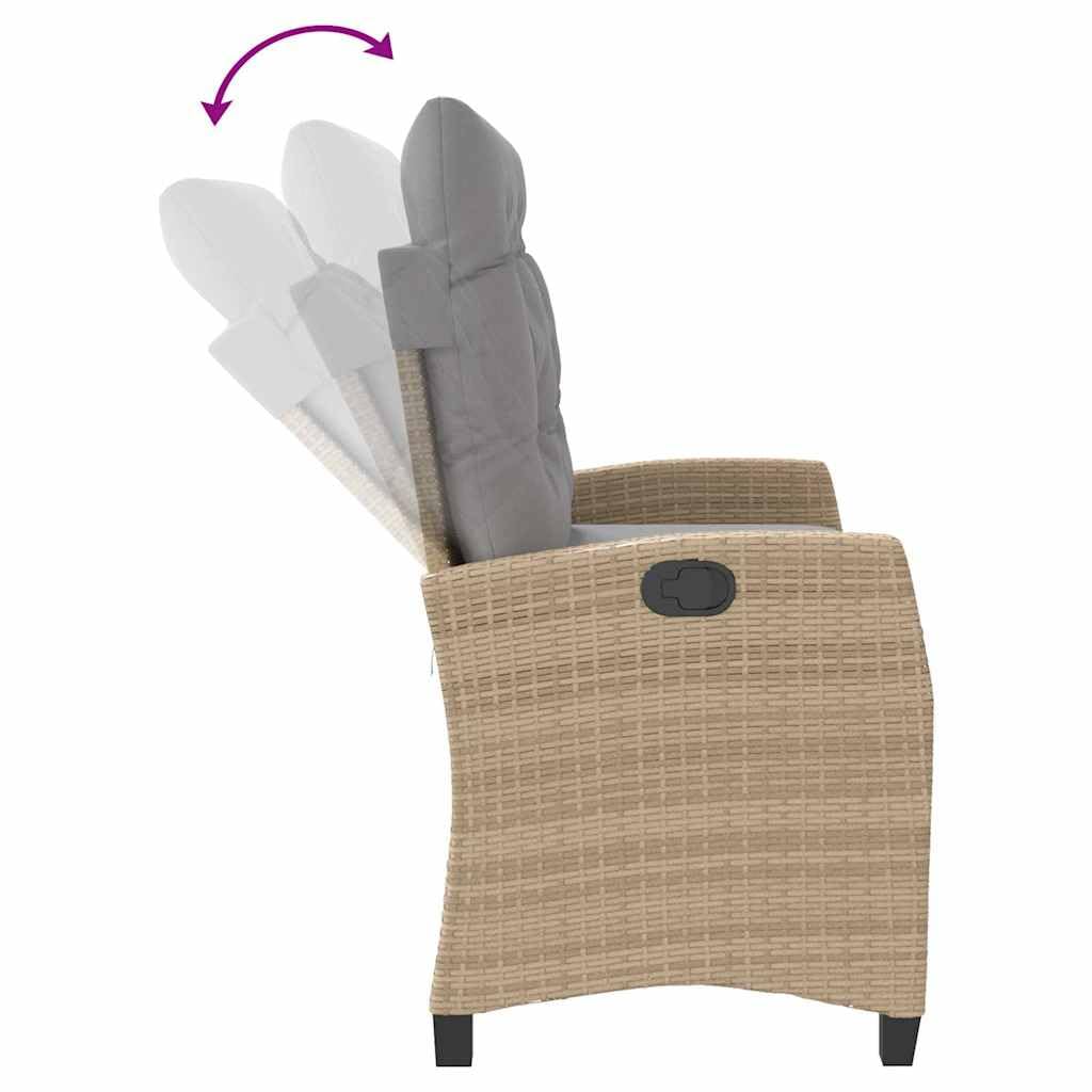 Ławka ogrodowa Poly Rattan Beżowy
