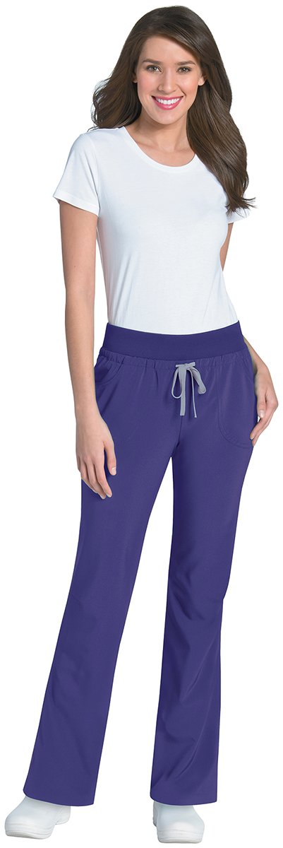 Urbane Women's Convertible Knit Scrub Pant, African Violet, Small