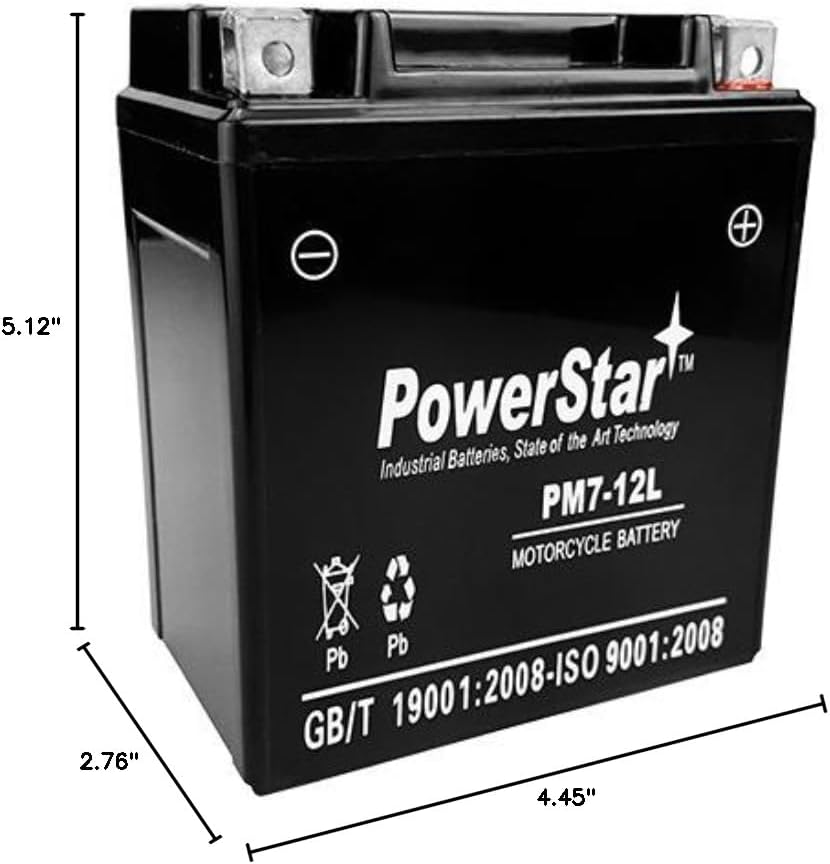 PowerStar PM7-12L Replaces Yuasa YUAM327BS YTX7L-BS Sealed AGM Battery