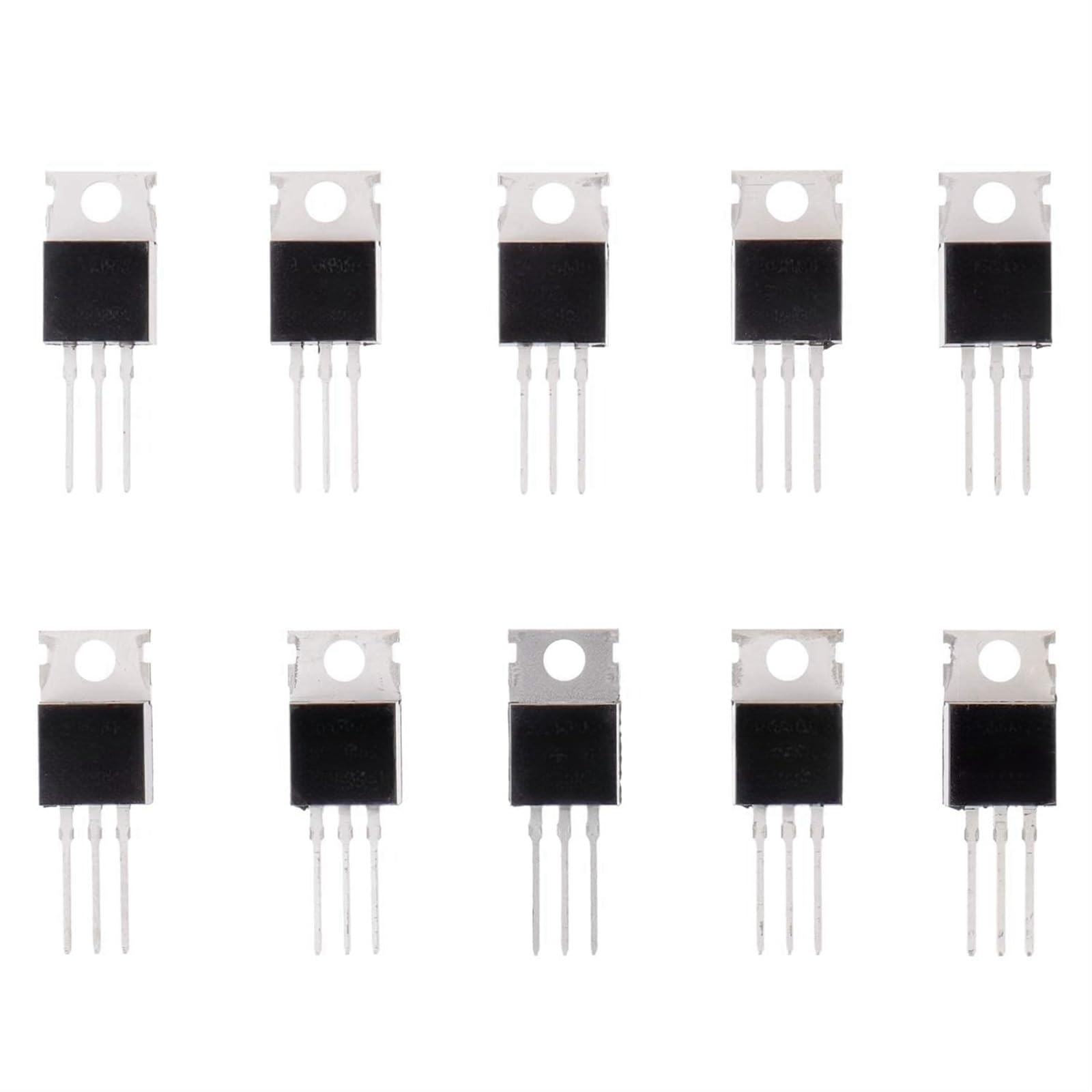 THE WHITE SHOP 50 Pcs Transistor Kit: N-channel, P-channel Transistors, 10 Values, Pack of 50 (5 Each), Infrared Remote Control Compatible