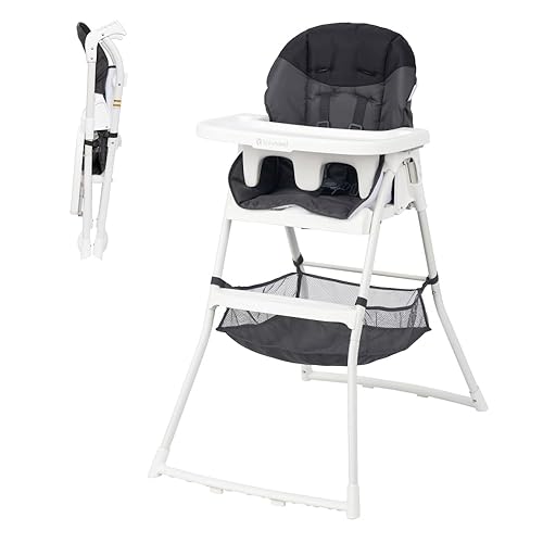 Baby Trend Silla alta con pliegue plano, color negro estelar