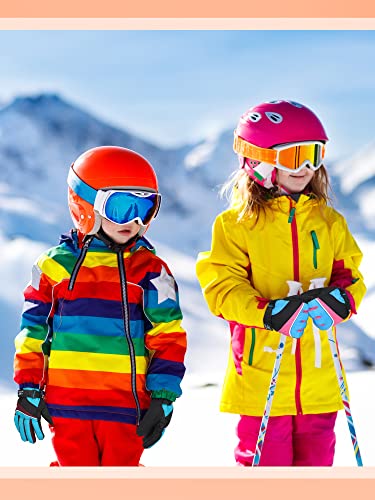 Hicarer 3 Pairs Kids Winter Gloves Waterproof Snow Ski Gloves Windproof Warm Unisex Thermal Snow Mitten For Cold Weather Girls Boys (Rosy, Royal Blue, Red, 8-11 Years) #TOP5