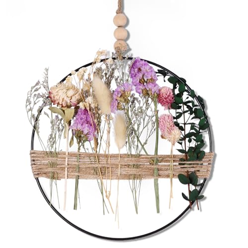 Corona de flores secas con cartel de bienvenida, corona de bienvenida, corona de flores secas, corona de puerta, personalizada, decoración de verano, decoración de pared para colgar para puerta de