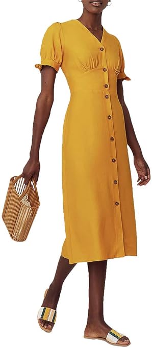Oasis Ladies Midi Button Through Dress 