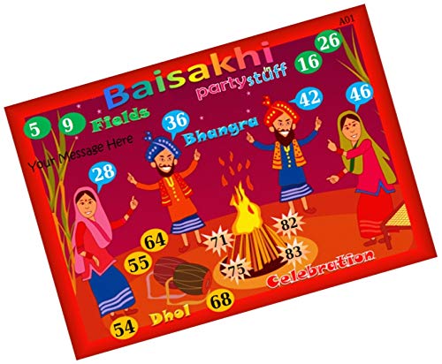 PartyStuff Baisakhi Theme Tambola Housie Tickets - Baisakhi kukuba 1 - Designer Kukuba (48 Cards)